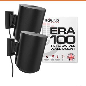 Sound Bass ERA100 Wall Mount Bracket, Black, Tilt and Swivel, Twin (2pcs)